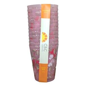 C&C California Strawberry & Blossoms 16oz Plastic Tumblers 12-pc BPA Free